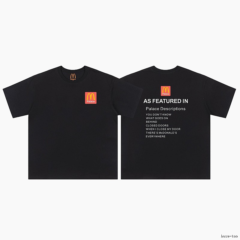 Palace x McDonald's Co-branded Street Style Black T-shirt