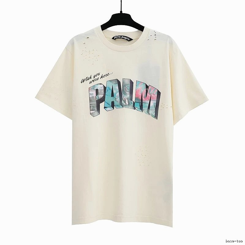 Palm Angels Daily Logo T-shirt White Palm Tree with Visual Detail