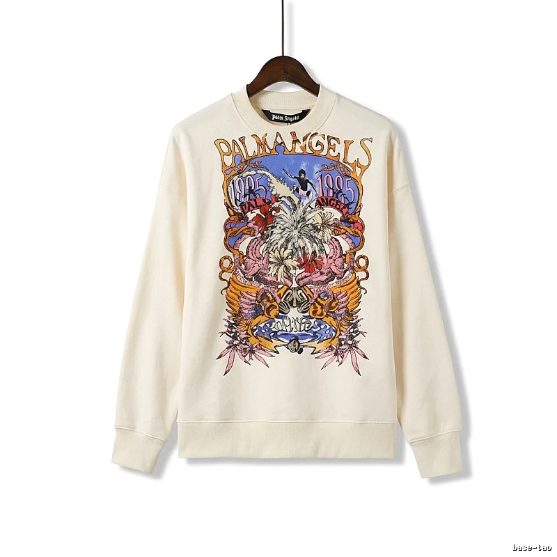 Palm Angels Retro Style Off-white Sweatshirt