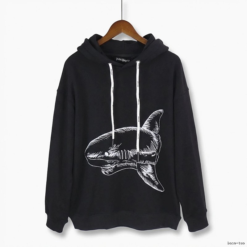 Palm Angels Shark Print Black Hoodie