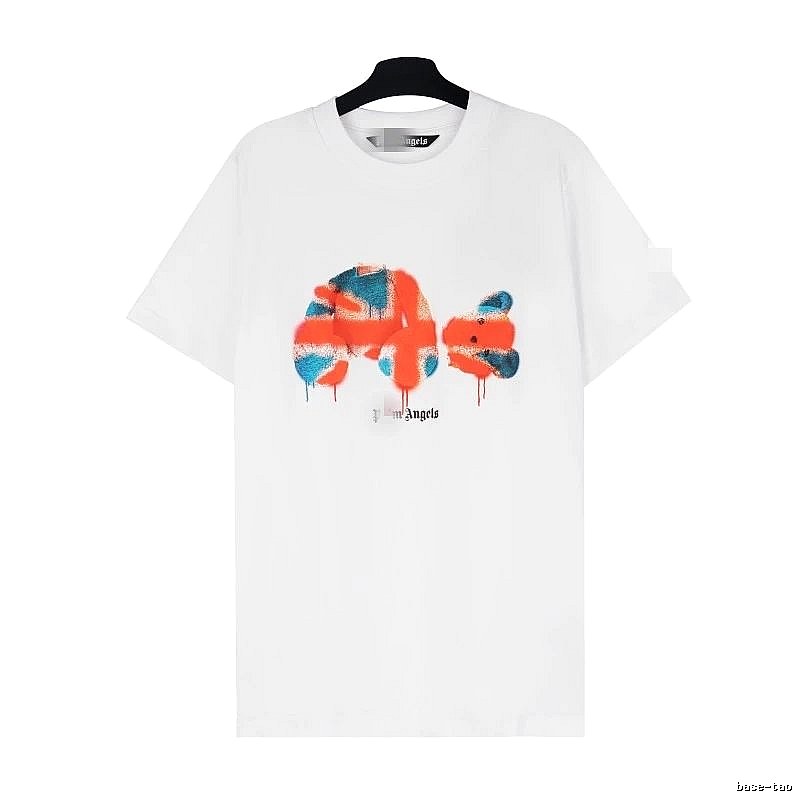 Palm Angels Travel Bear graphic T-shirt White Colorful Bear with Modern Look