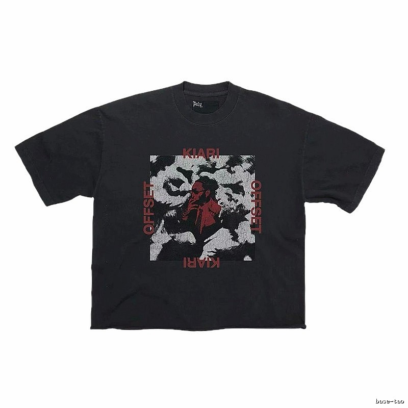 Paly Hollywood Portrait Print Street Style Black T-Shirt