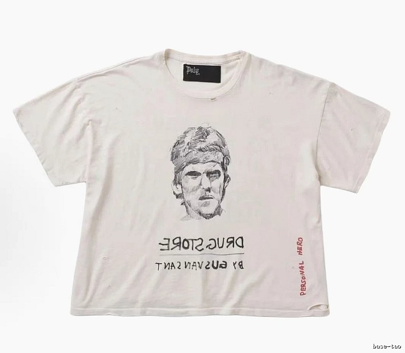 Paly Hollywood Retro Off-white Portrait Short Sleeve T-Shirt