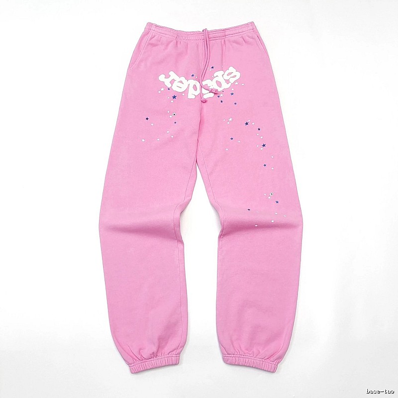 Pink Sp5der Graphic Sweatpants for travel