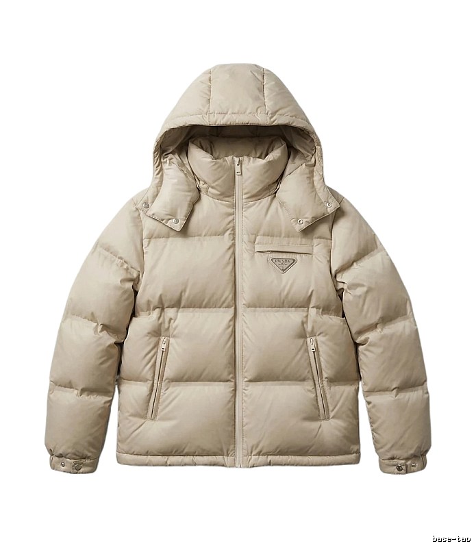 Prada classic style fashionable beige down jacket
