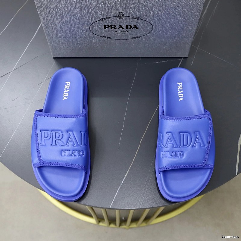 Prada Embossed Casual Purple Slides