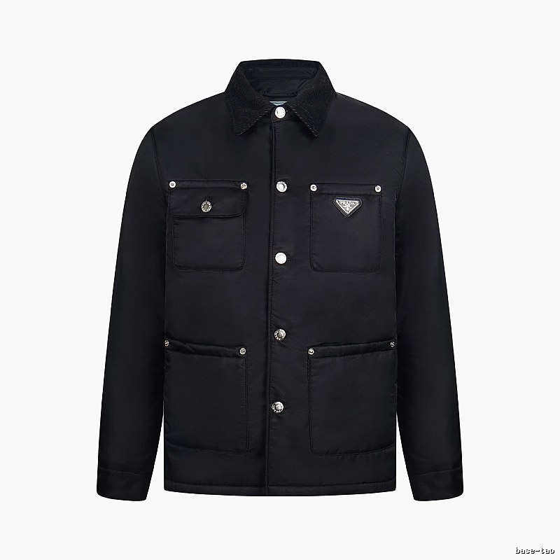 Prada Layering Utility Work Jacket with triangle logo