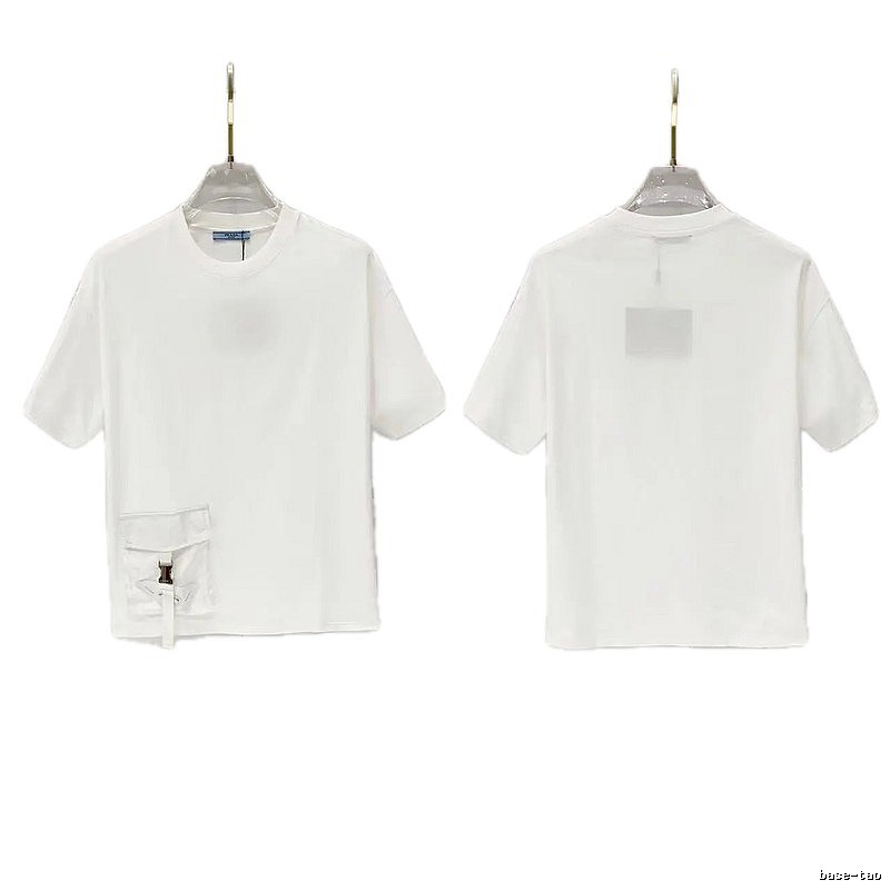 Prada Triangle Logo Minimalist Style White Short-sleeve T-shirt