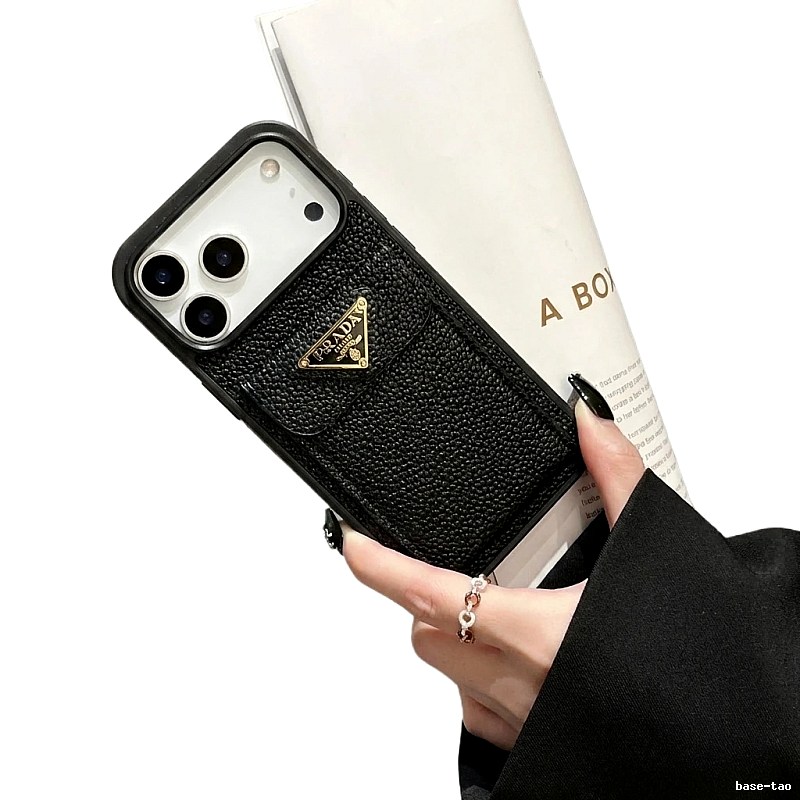Prada Triangle Logo Trendy and Cool Black Phone Case