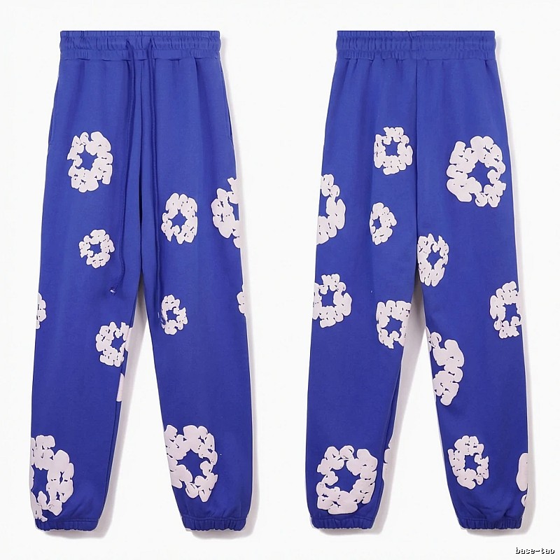 Printed casual blue pants with DENIM TEARS