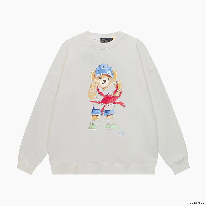 Ralph Lauren Bear Cartoon White Sweatshirt