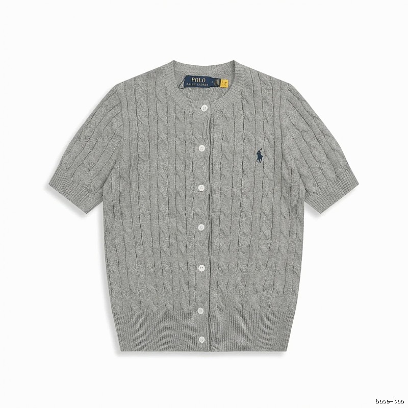 Ralph Lauren knitted retro-style grey cardigan