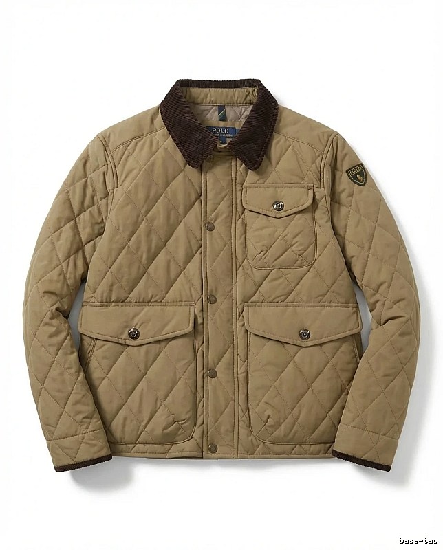 Ralph Lauren quilted retro-style khaki coat