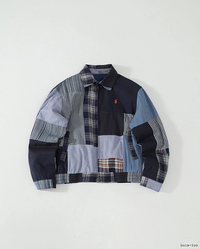 RalphLauren Blue Mixed Plaid Patchwork Shirt Jacket Gift Edit