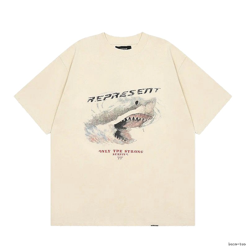 Represent Shark Print Vintage Beige T-Shirt