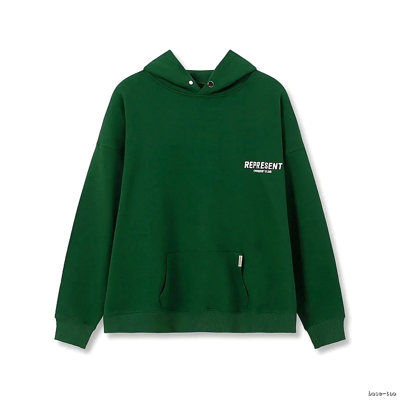 REPRESENT Simple Style Green Hoodie