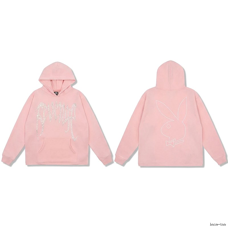Revenge rabbit print pink hoodie
