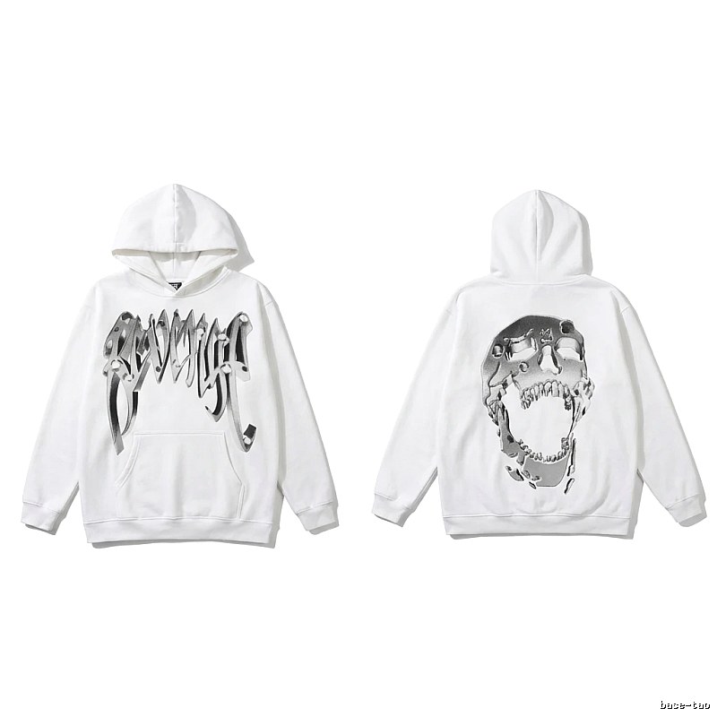 Revenge Skull Trendy Cool White Hoodie