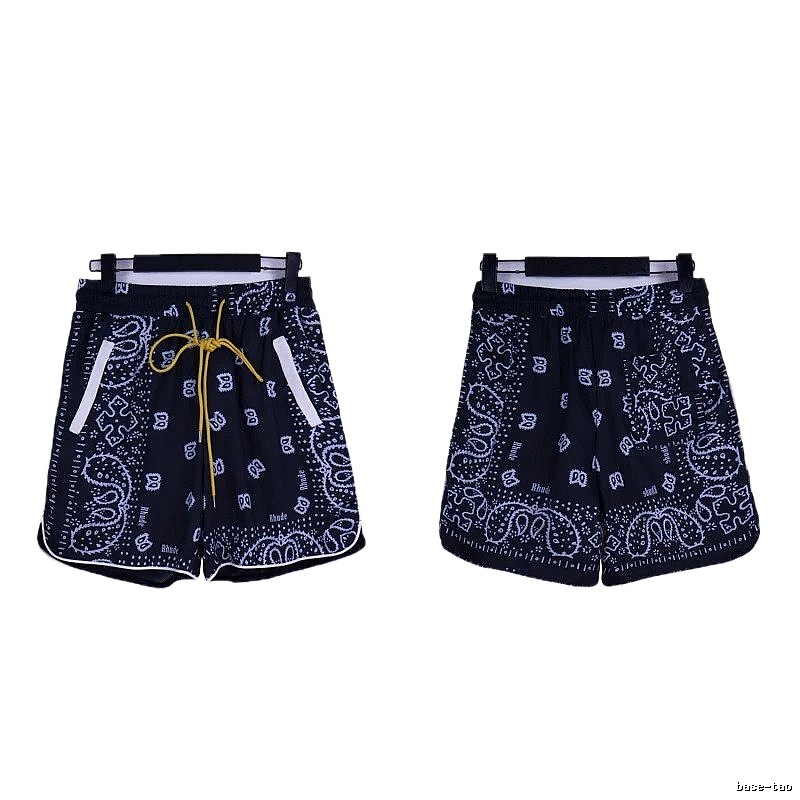 RHUDE retro-style black shorts