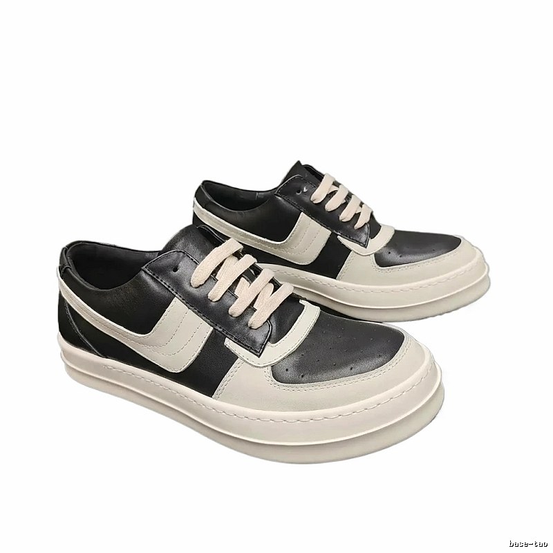 Rick Owens black and white spliced thick-soled shoes