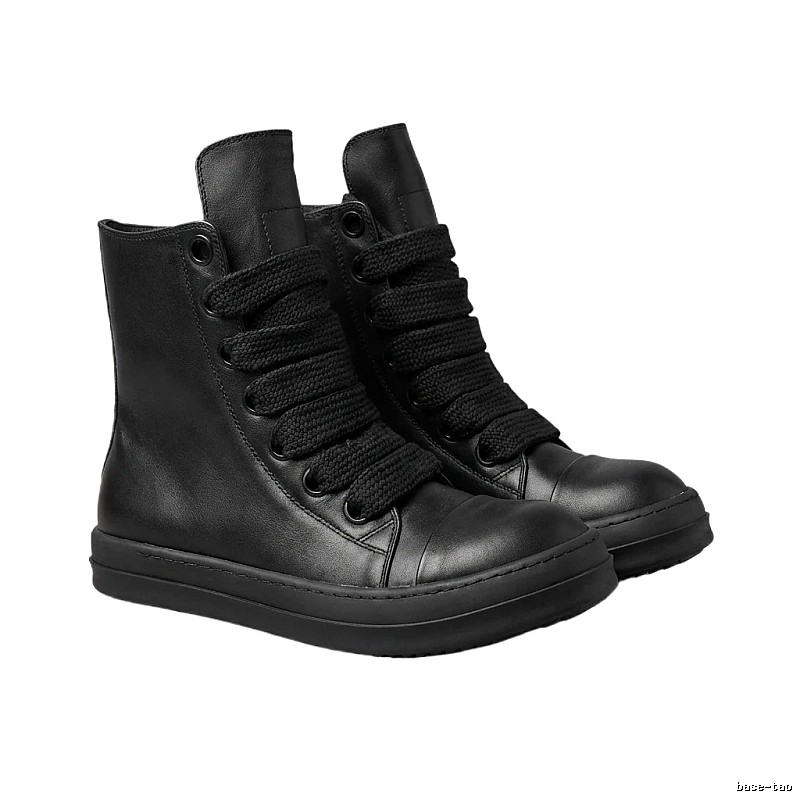 Rick Owens dark style high-top boots
