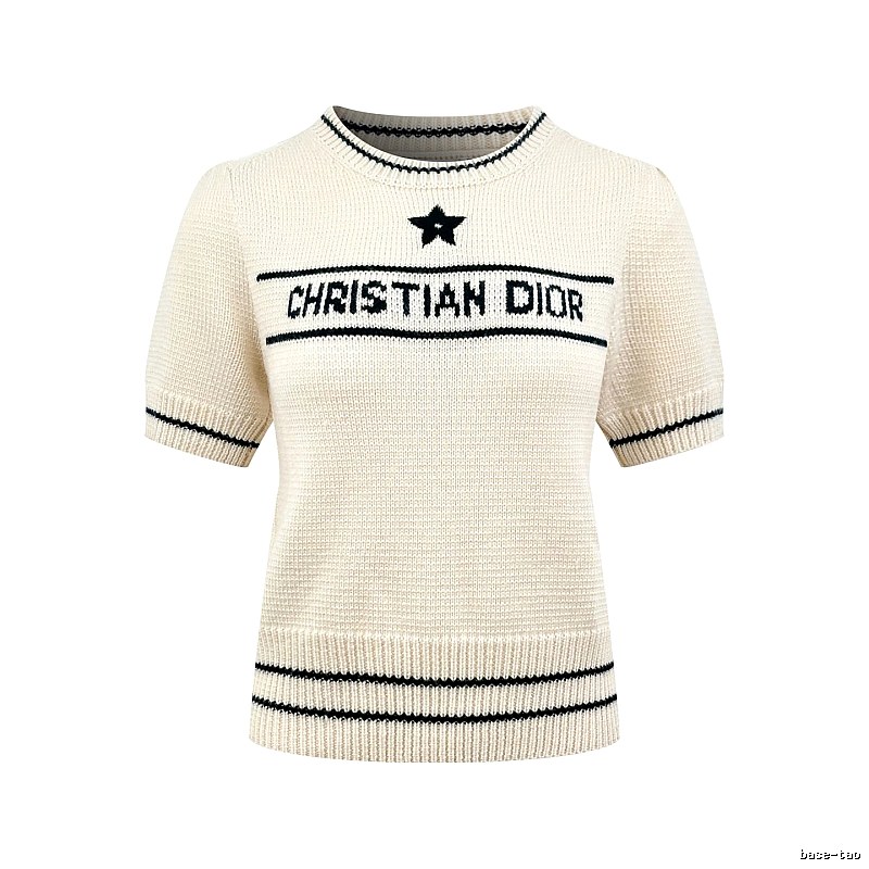 Short Sleeve Knit Sweater in Black by Dior