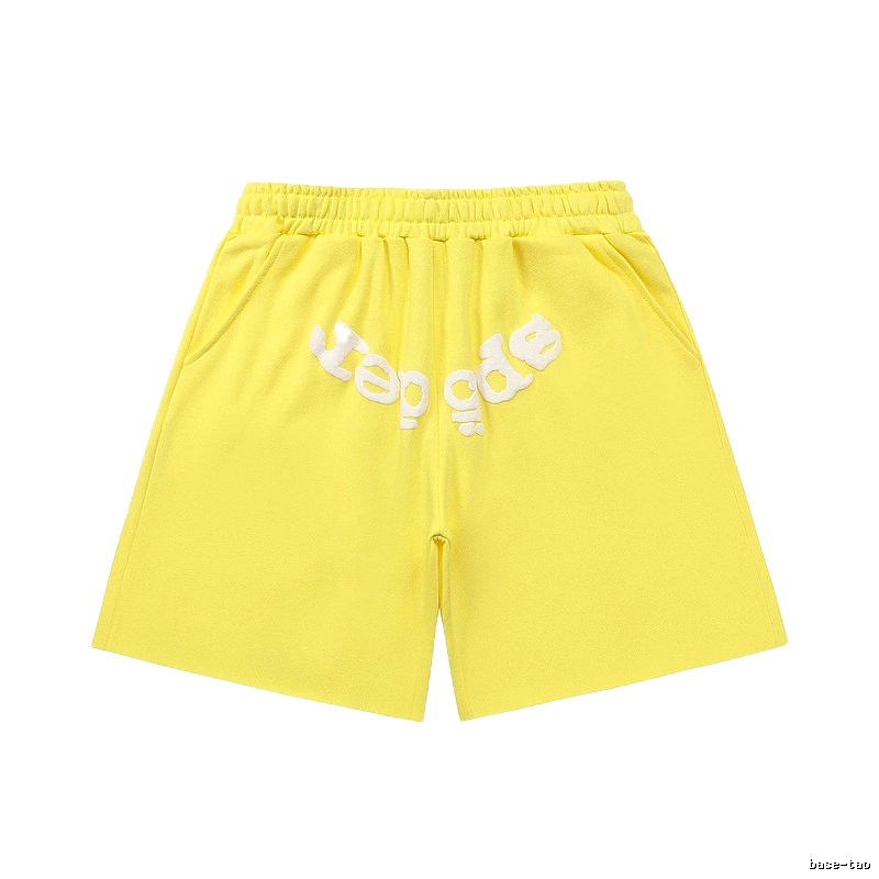 Sp5der casual style yellow shorts