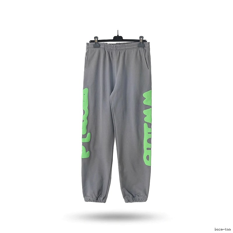 Sp5der Fluorescent Letter Trendy Grey Sweatpants