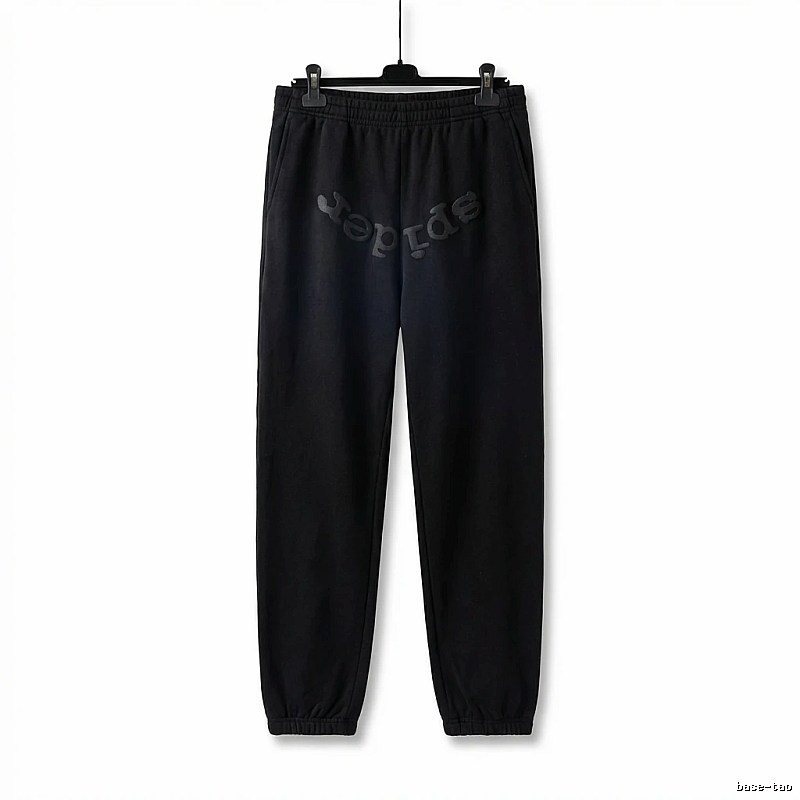 Sp5der Letter Trendy brand Black Sweatpants