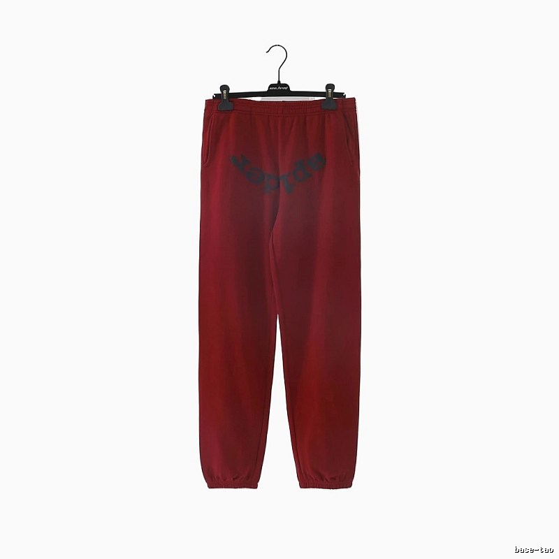 Sp5der Letter Trendy Style Red Pants
