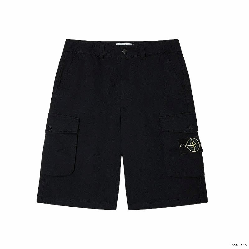 Stone Island Classic Workwear Style Black Cargo Shorts