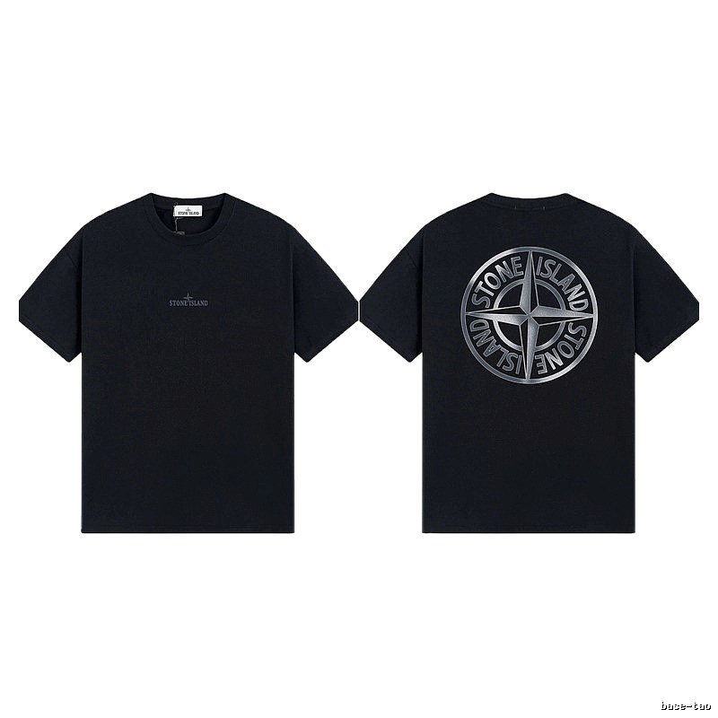 Stone Island Compass Collection Street Style Black T-Shirt
