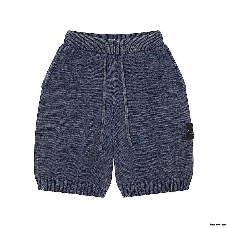 Stone Island Knit Casual Style Navy Blue Shorts