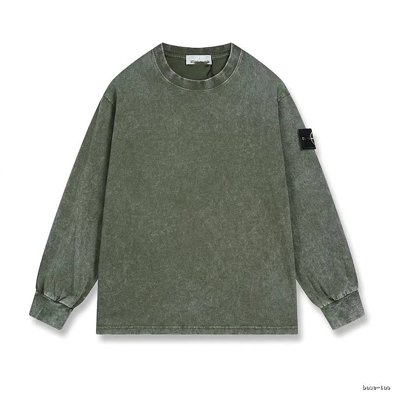 Stone Island retro-style army green sweatshirt