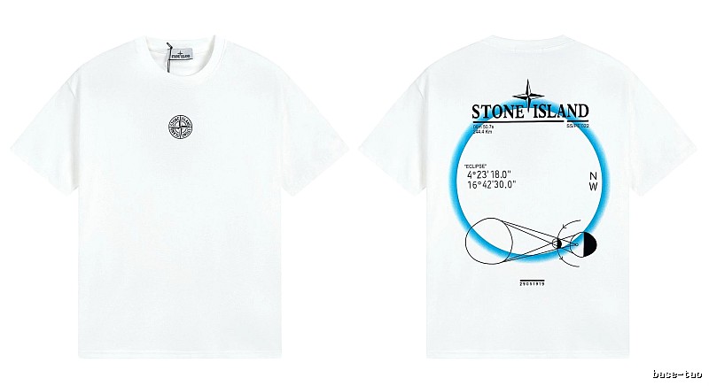 Stone Island Solar Eclipse Street Style White T-Shirt