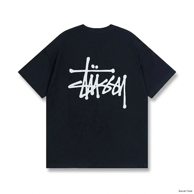 Stussy basic street style black T-shirt