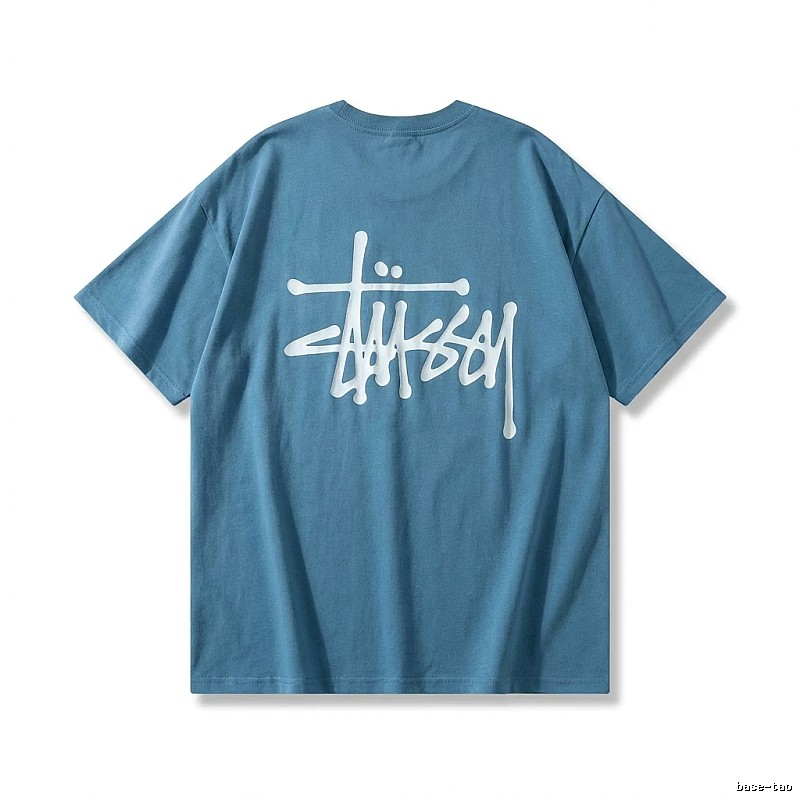 Stussy Basic Style Graffiti Blue T-shirt