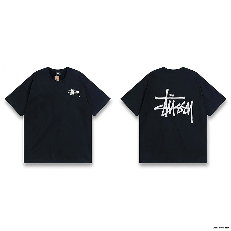 Stussy basic style simple black T-shirt