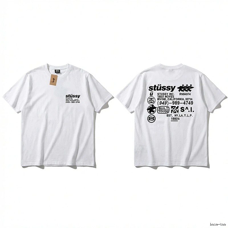 Stussy basic style, simple style, white T-shirt