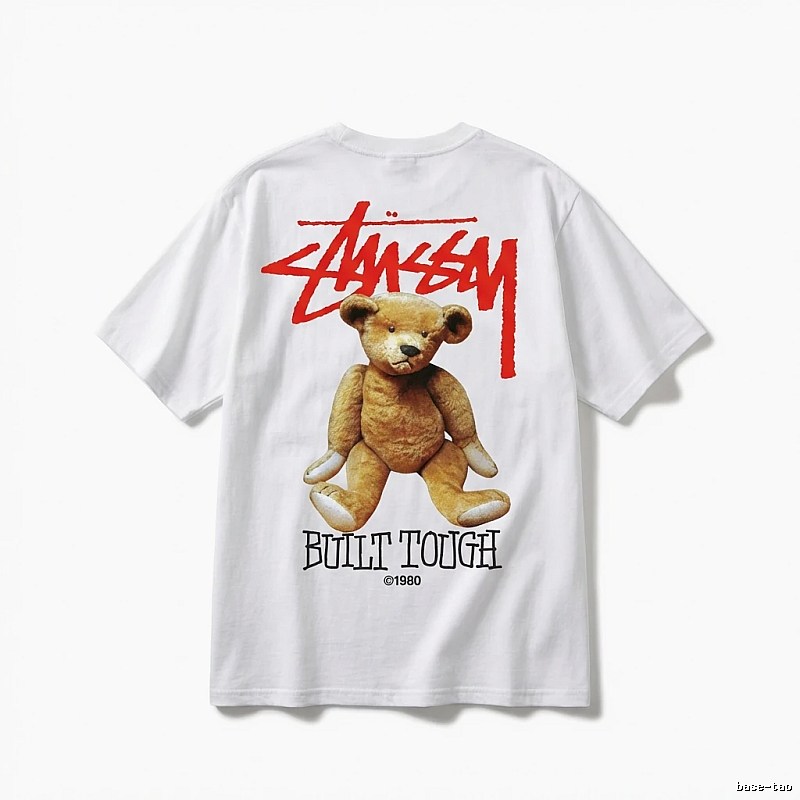 Stussy Bear Print White T-shirt