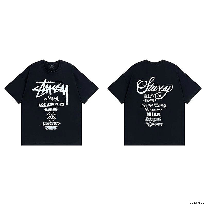 Stussy Black Spider Graphic T-Shirt Bold Graphic Logo