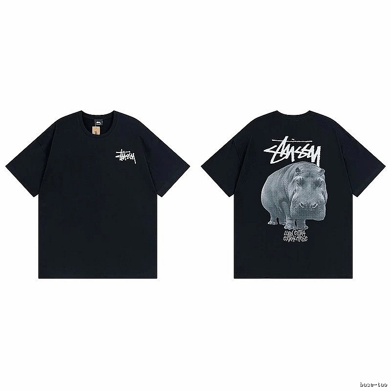 Stussy Black Spider Graphic T-Shirt Match Day Logo