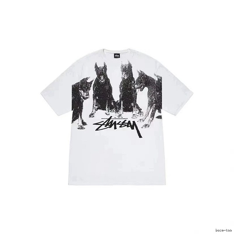 Stussy Casual Graphic T-shirt Black White Stussy for Streetwear Looks