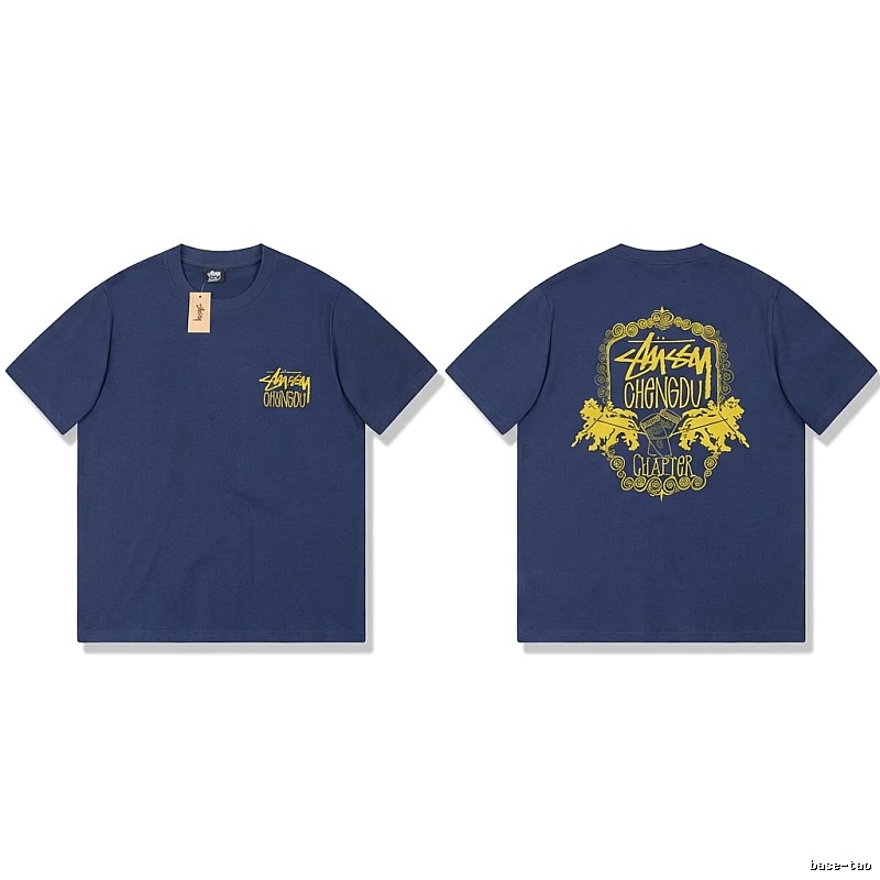 Stussy Chengdu Series Deep Blue Trendy T-shirt