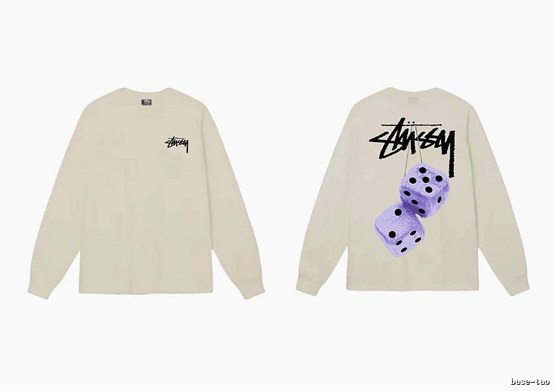 Stussy Dice Print Off-white Long-sleeve Shirt