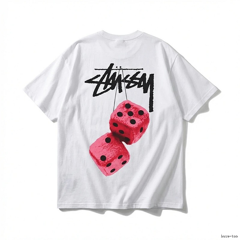 Stussy Dice Print White T-Shirt