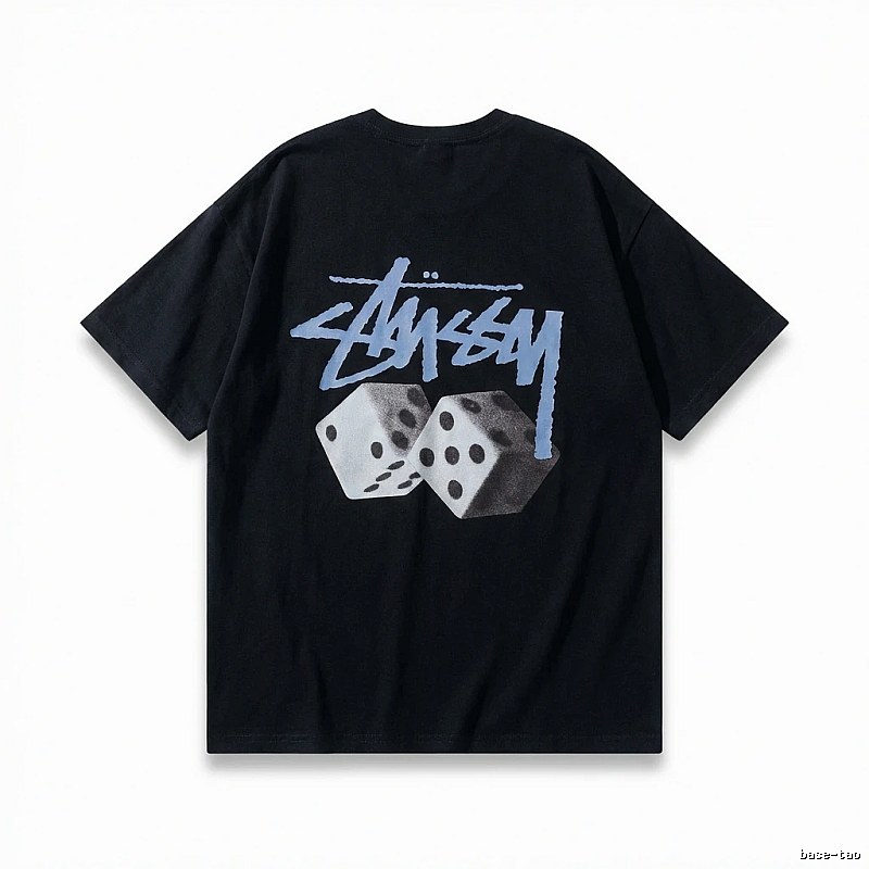 Stussy Dice Trendy Brand Black T-shirt