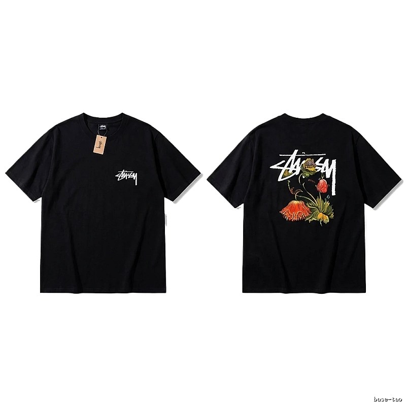 Stussy Floral Style Black T-shirt