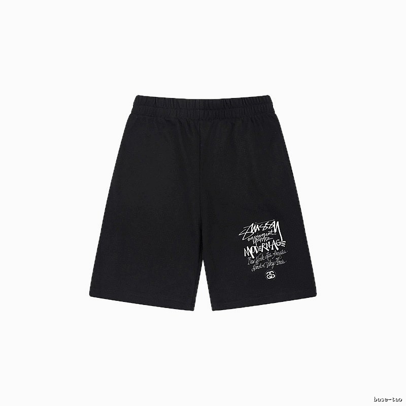 Stussy graffiti-style black shorts
