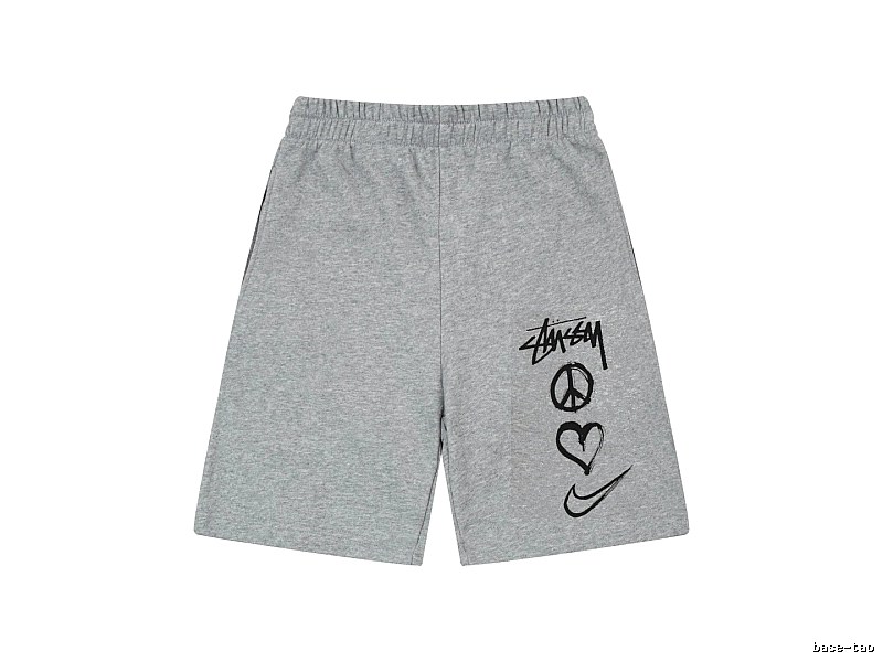 Stussy graffiti-style gray shorts